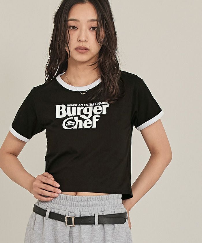 ロゴプリントクロップドTシャツ【miette ミエット】【メール便可／50