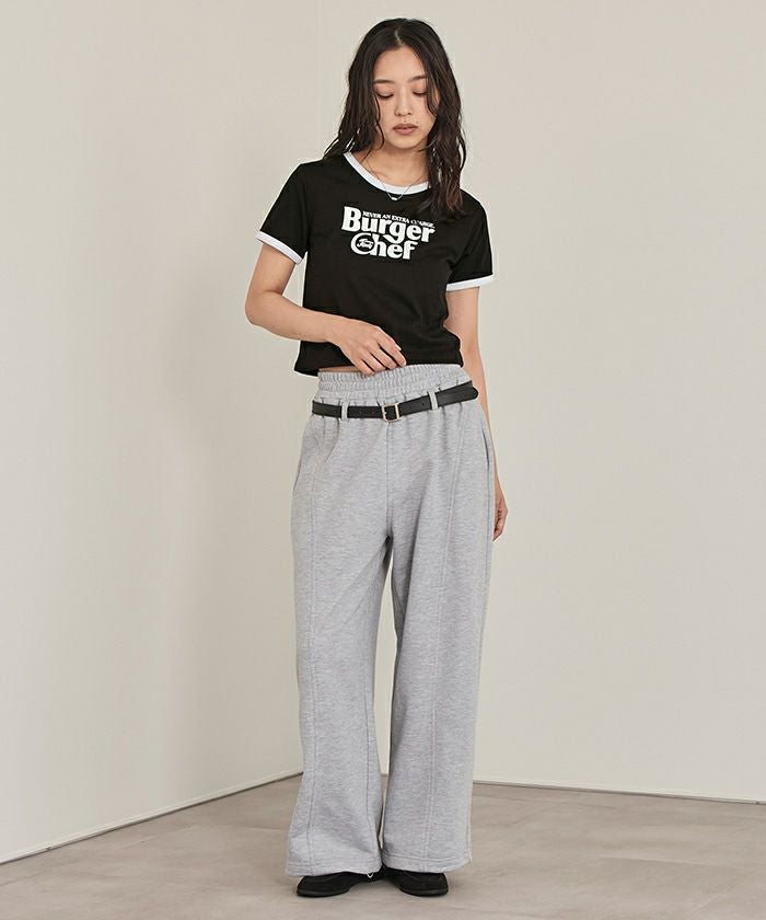 ロゴプリントクロップドTシャツ【miette ミエット】【メール便可／50