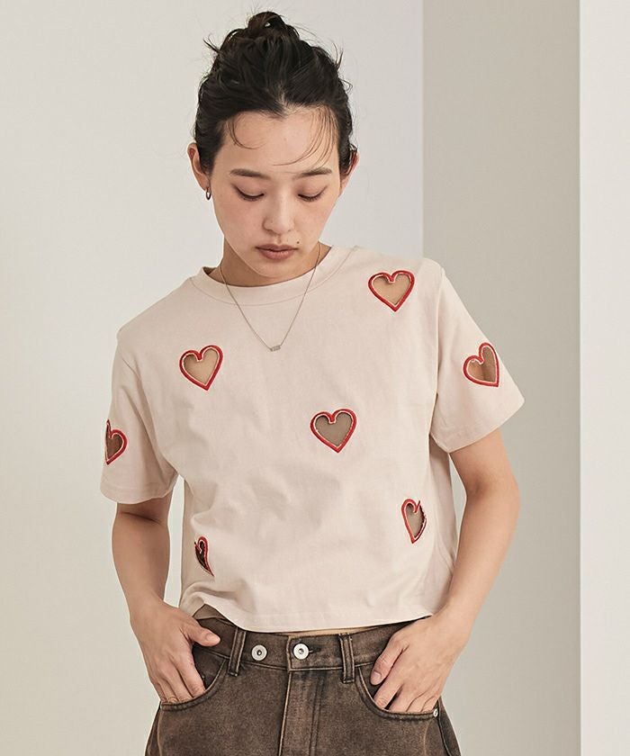 ハートカットTシャツ【miette ミエット】【メール便可／50】 | titivate
