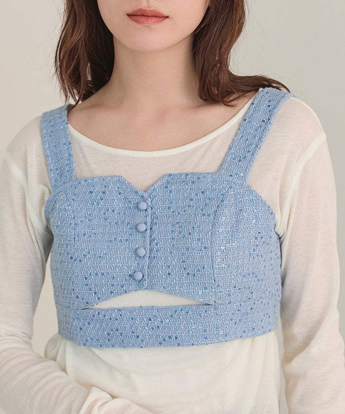 meer.のビスチェ guumi. シュシュ付きニットキャミビスチェ【miette ミエット】 | titivate