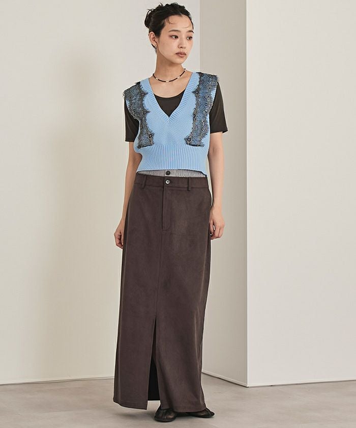 Vネックレースベスト【miette ミエット】 | titivate