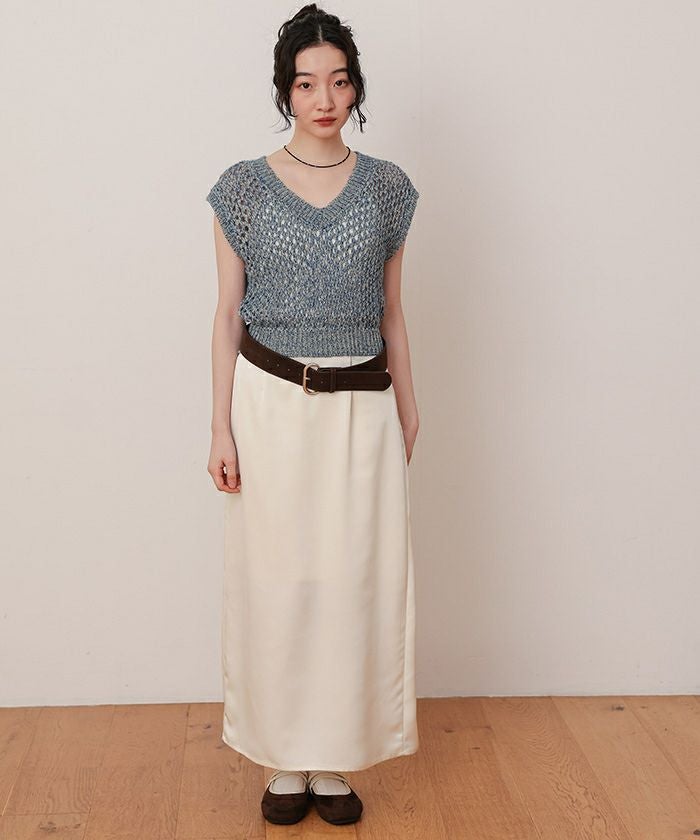 キラキラメッシュ編みベスト【miette ミエット】 | titivate