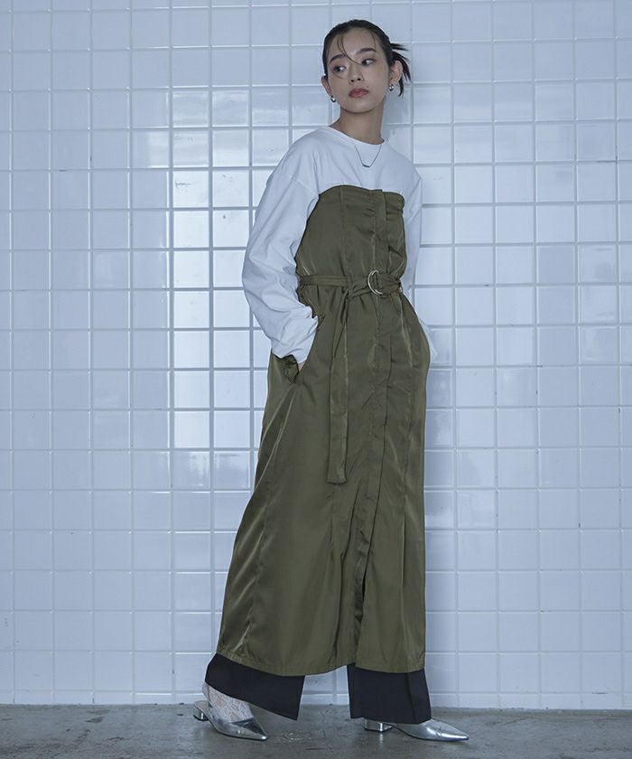 フロントファスナーベルト付きベアワンピース【miette ミエット