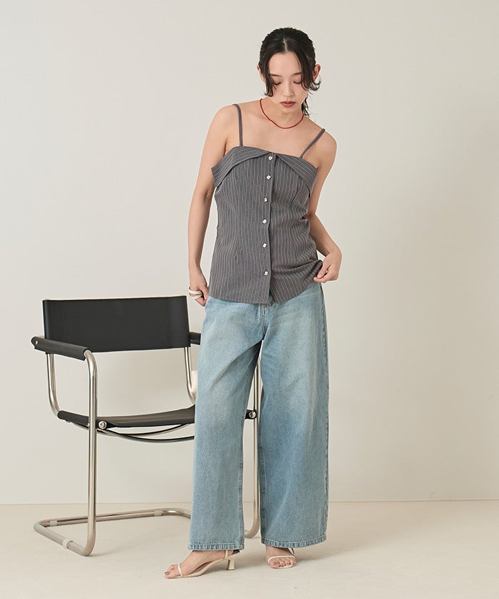 MARNI ストライプ ブラタンクトップ ビスチェ ラメピンストライプビスチェ【miette ミエット】【メール便可／70