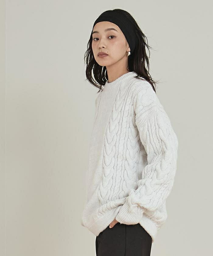 オーバーサイズケーブル編みニット【miette ミエット】 | titivate