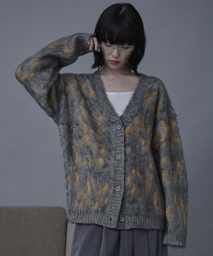 フラワージャガードニットカーディガン【miette ミエット】 | titivate