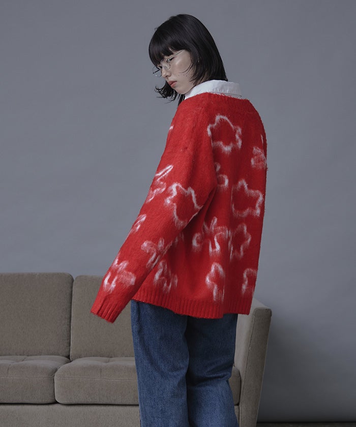 フラワージャガードニットカーディガン【miette ミエット】 | titivate