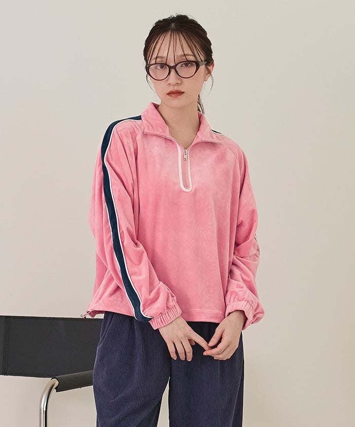 ハーフジップベロアプルオーバー【miette ミエット】 | titivate