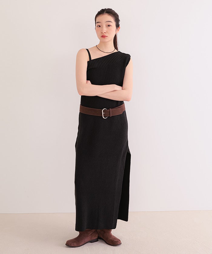 ワンショルダーニットワンピース【miette ミエット】 | titivate