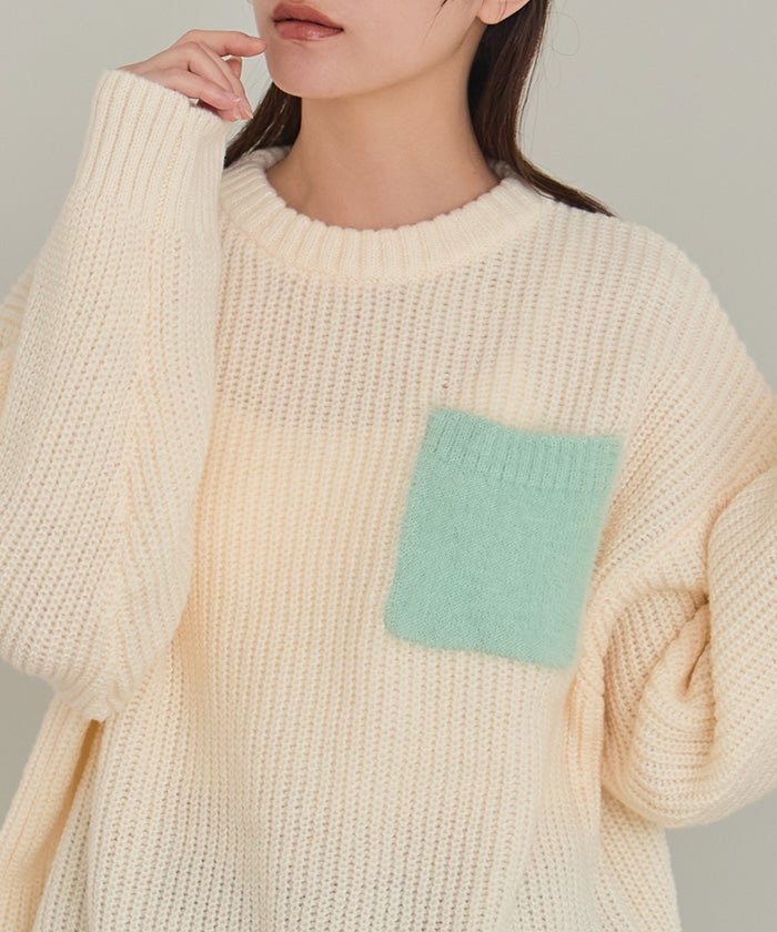 シャギーポケットオーバーサイズニット【miette ミエット】 | titivate