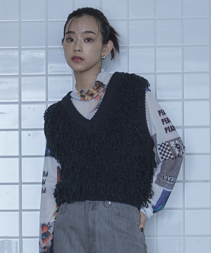 Vネックループニットベスト【miette ミエット】 | titivate