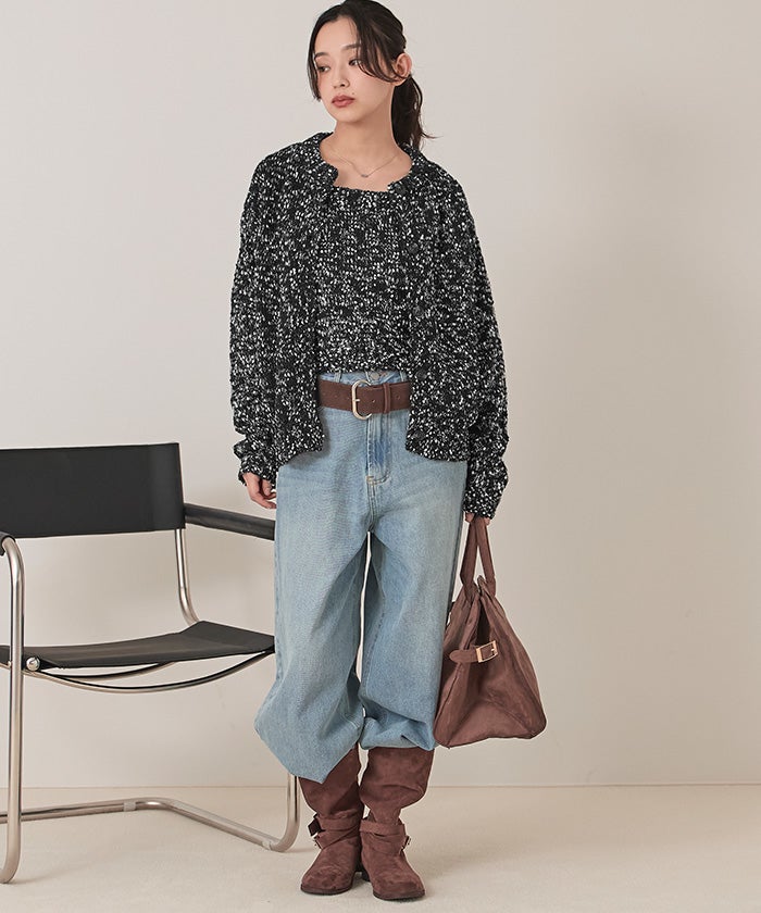カラーネップニットアンサンブル【miette ミエット】 | titivate