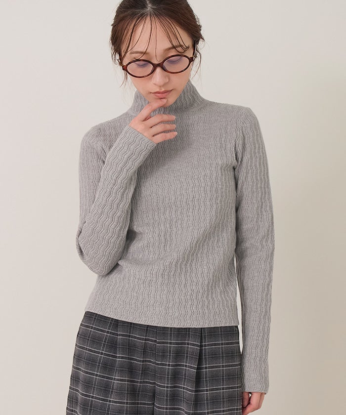 ラメボーダーニット 片畔編みラメボーダーニット【miette ミエット】 | titivate