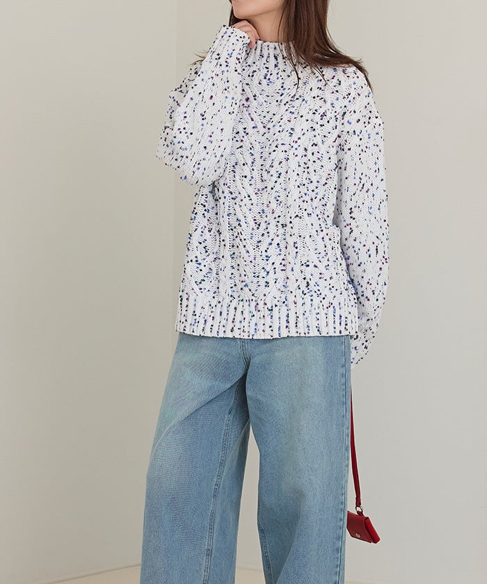 カラーネップケーブル編みニット【miette ミエット】 | titivate カラーネップケーブル編みニット【miette ミエット】 | titivate