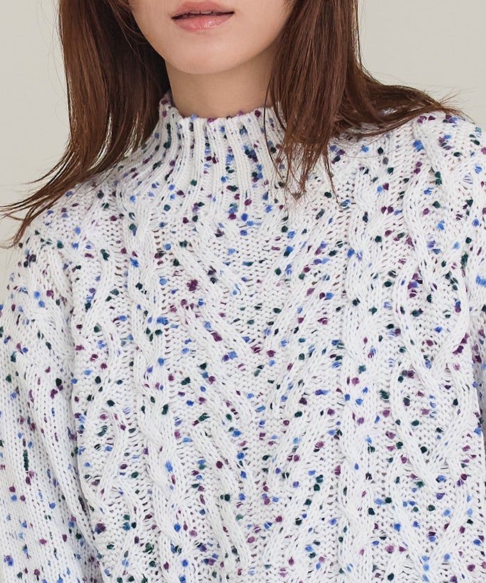 カラーネップケーブル編みニット【miette ミエット】 | titivate カラーネップケーブル編みニット【miette ミエット】 | titivate