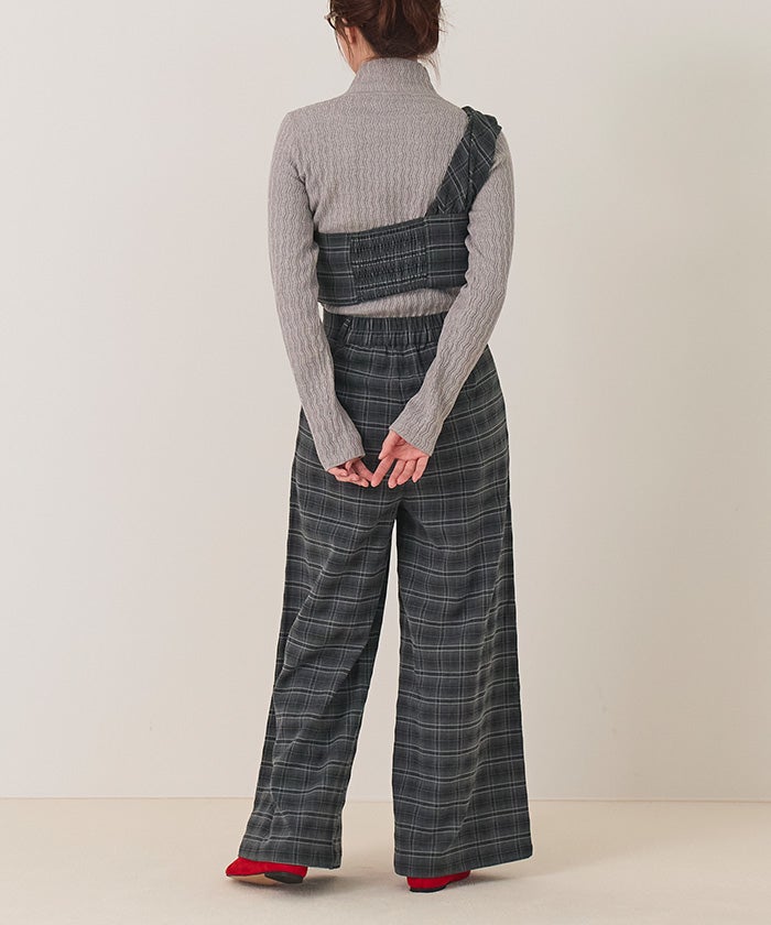 【美品】ette Check Combinaison チェック柄ビスチェセットアップ【miette ミエット】 | titivate