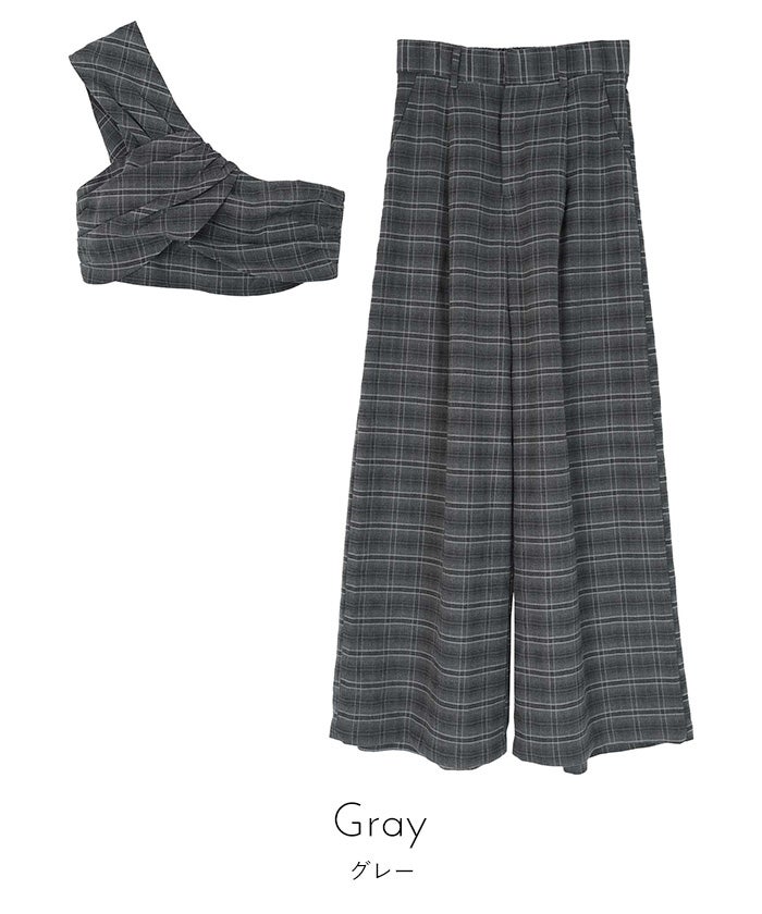 【美品】ette Check Combinaison チェック柄ビスチェセットアップ【miette ミエット】 | titivate