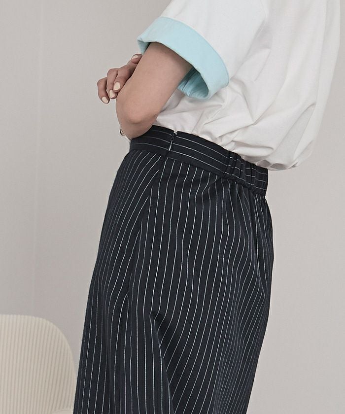 フロントファスナーストライプタイトスカート【miette ミエット