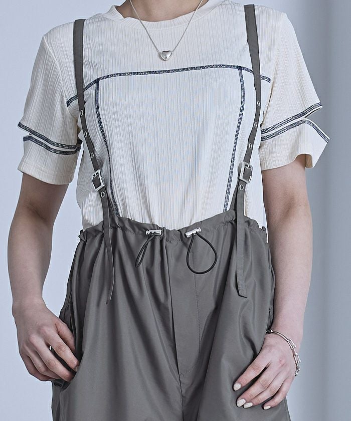 サスペンダー付きパラシュートパンツ【miette ミエット】 | titivate