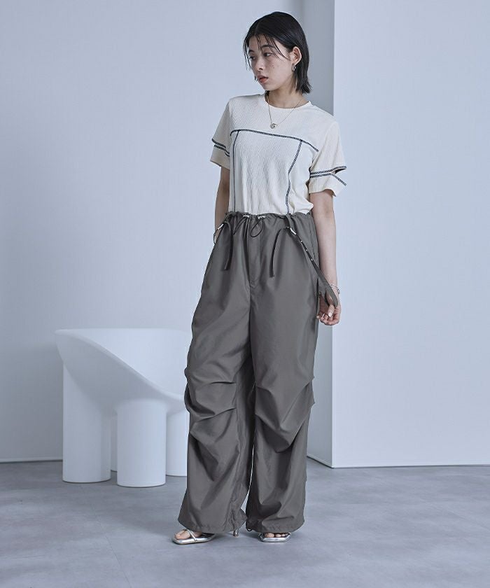 サスペンダー付きパラシュートパンツ【miette ミエット】 | titivate