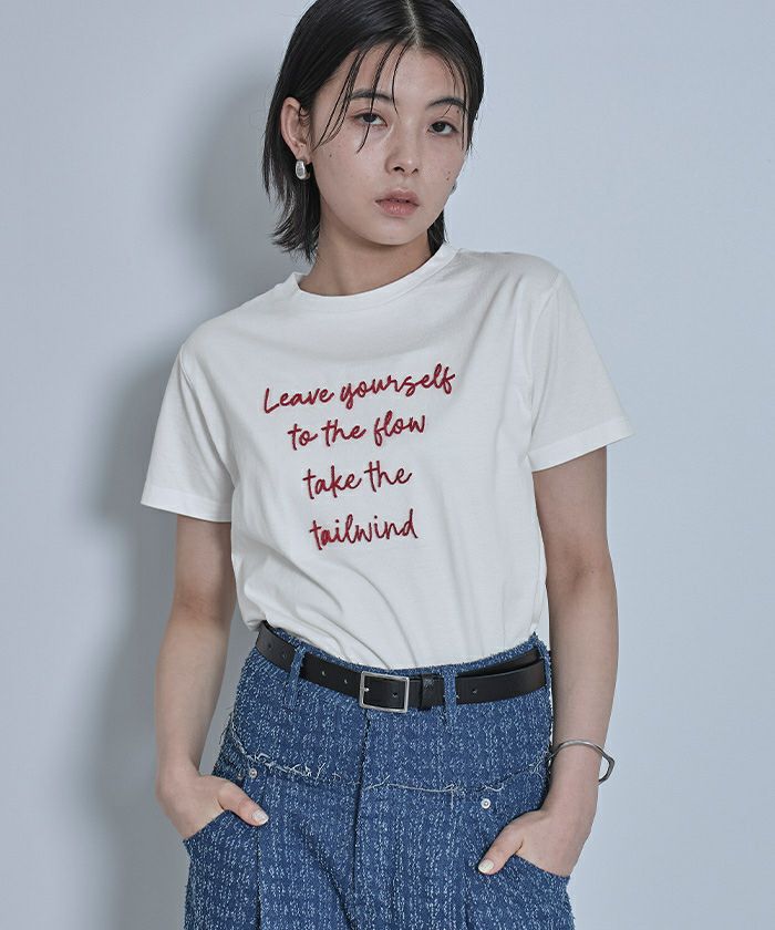 ブラシ刺繍Tシャツ【miette ミエット】【メール便可／90】 | titivate