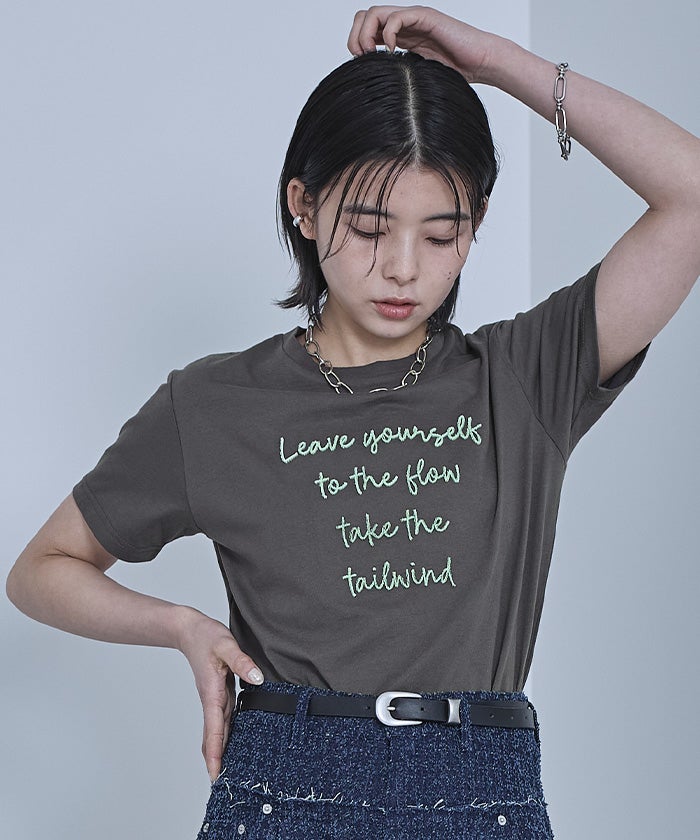 ブラシ刺繍Tシャツ【miette ミエット】【メール便可／90】 | titivate