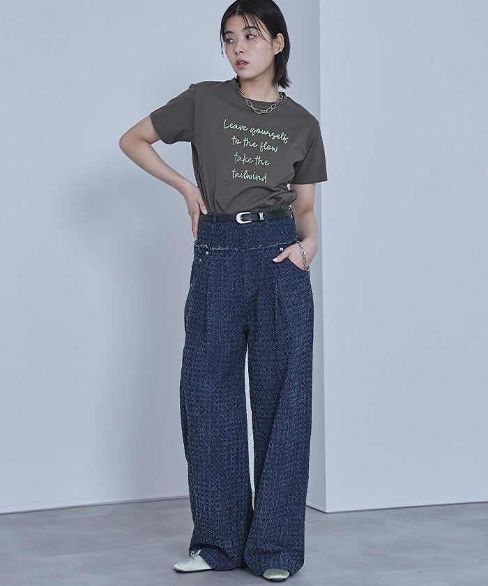 ブラシ刺繍Tシャツ【miette ミエット】【メール便可／90】 | titivate