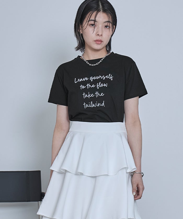 ブラシ刺繍Tシャツ【miette ミエット】【メール便可／90】 | titivate