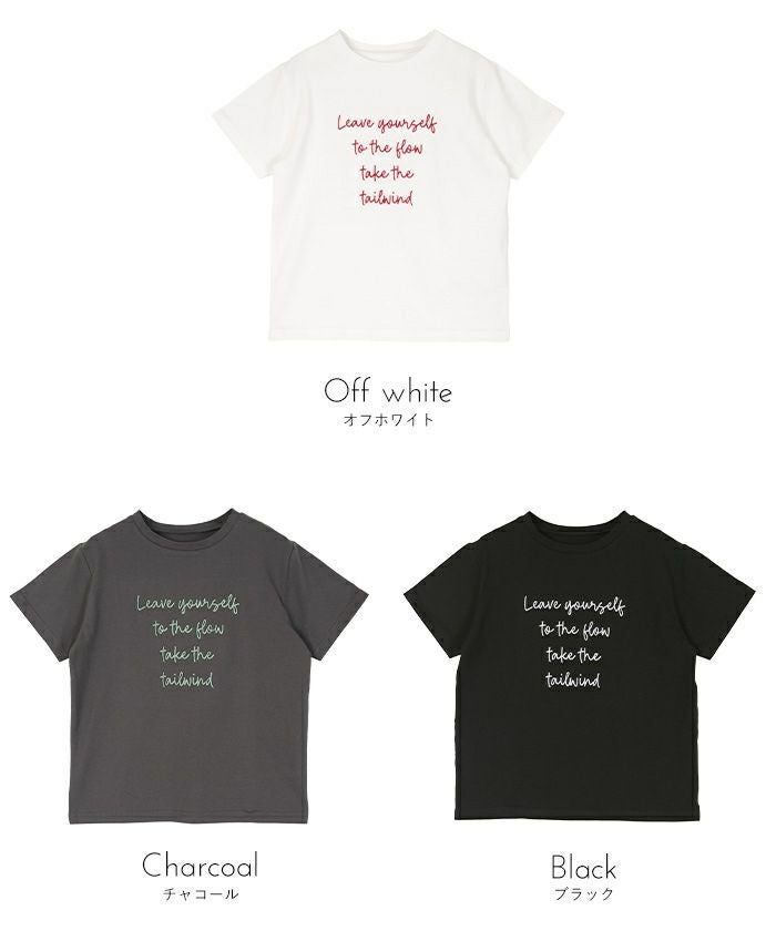 ブラシ刺繍Tシャツ【miette ミエット】【メール便可／90】 | titivate