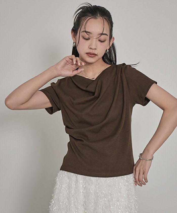 ドレープデザインリブトップス【miette ミエット】 | titivate