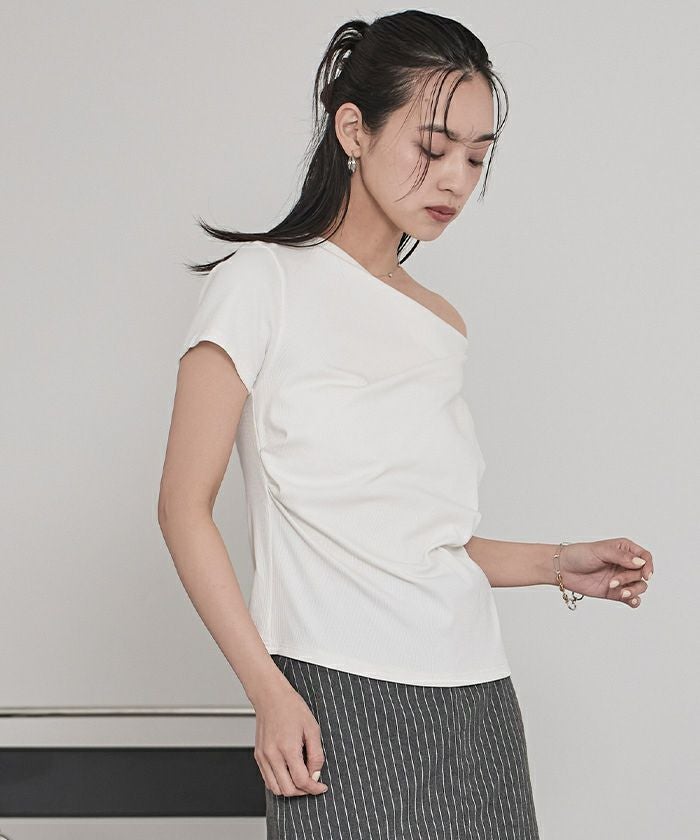 ドレープデザインリブトップス【miette ミエット】 | titivate