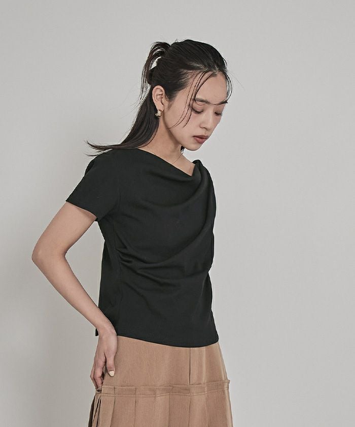 ドレープデザインリブトップス【miette ミエット】 | titivate