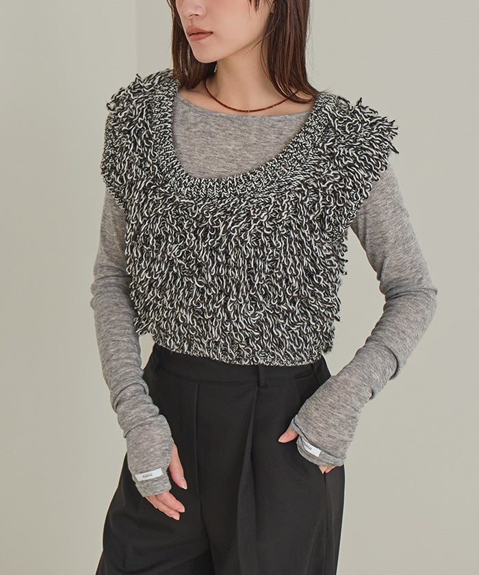 バックベルトループニットベスト【miette ミエット】 | titivate