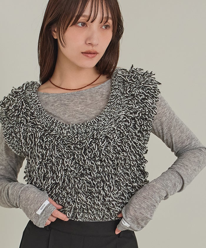 バックベルトループニットベスト【miette ミエット】 | titivate