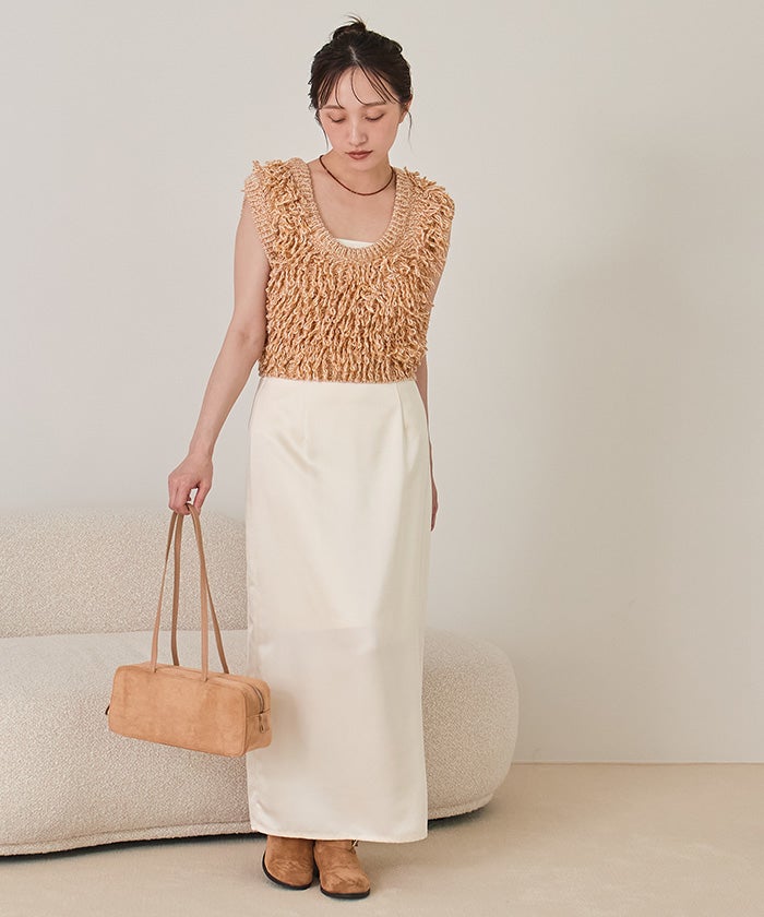 バックベルトループニットベスト【miette ミエット】 | titivate