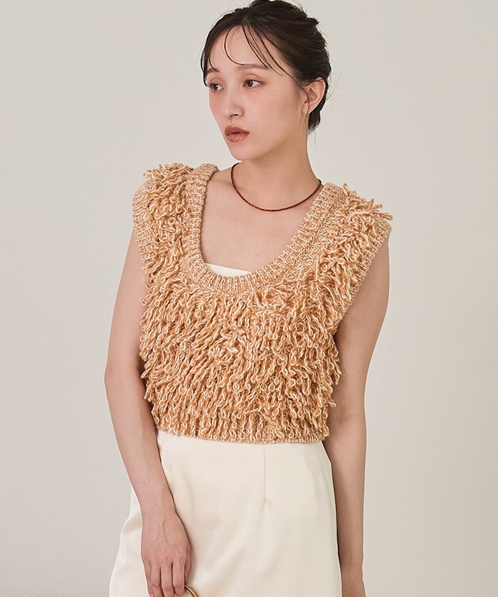 バックベルトループニットベスト【miette ミエット】 | titivate