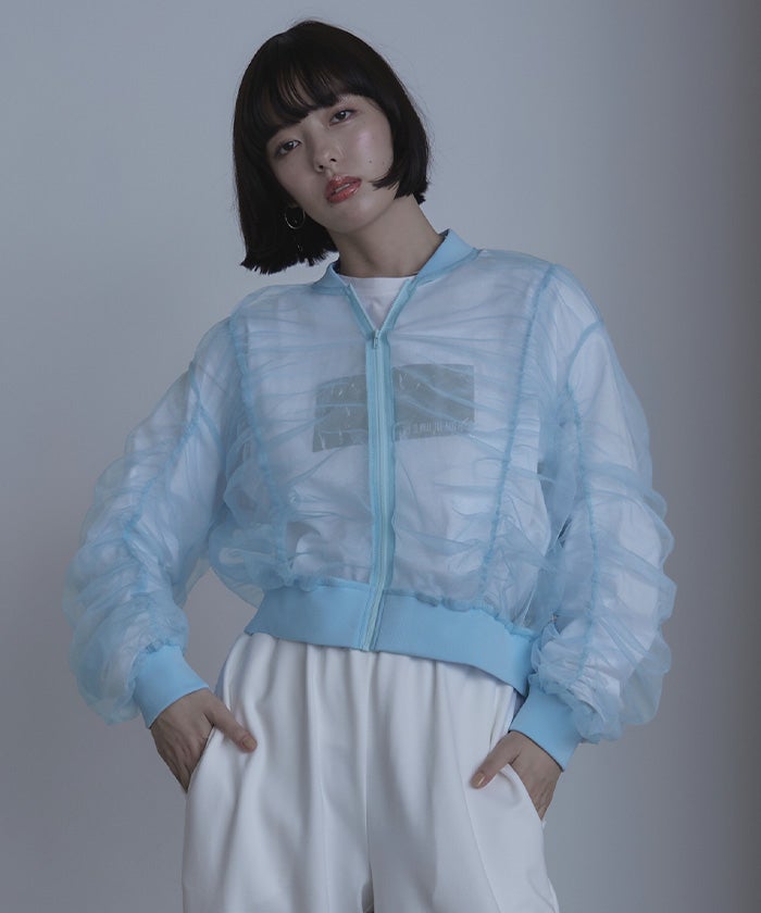 ギャザーボリュームシアーブルゾン【miette ミエット】 | titivate