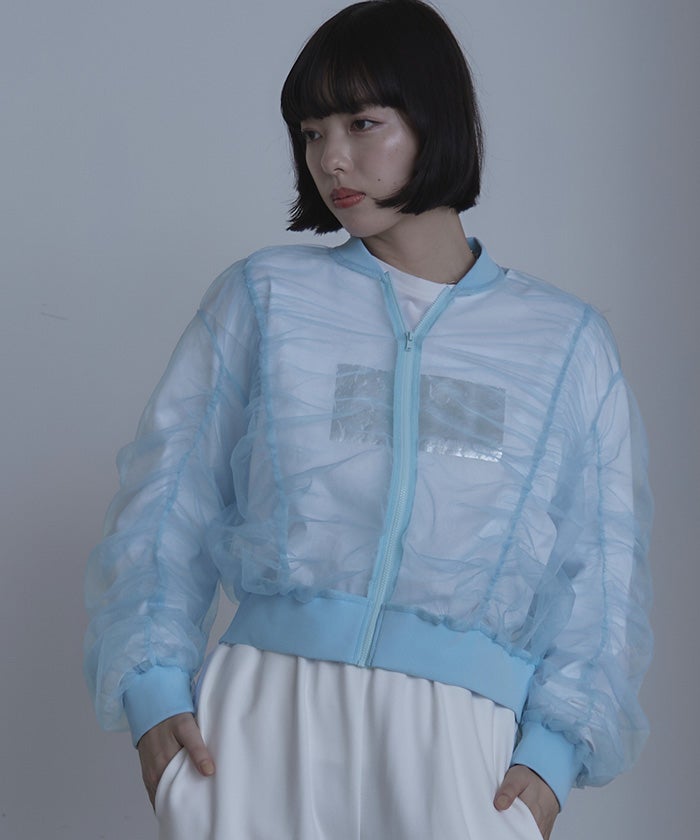 ギャザーボリュームシアーブルゾン【miette ミエット】 | titivate