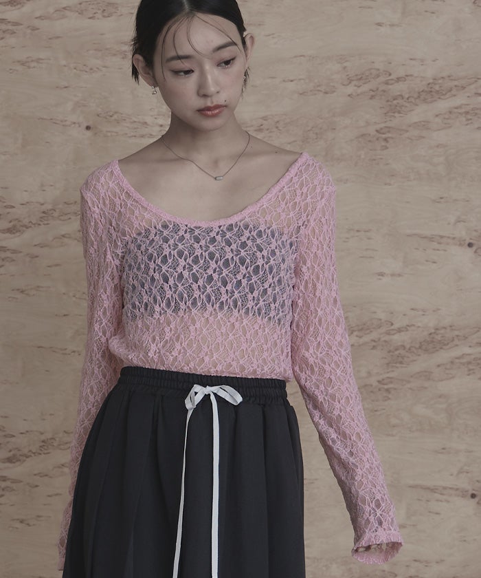前後2wayUネックレーストップス【miette ミエット】【メール便可／80