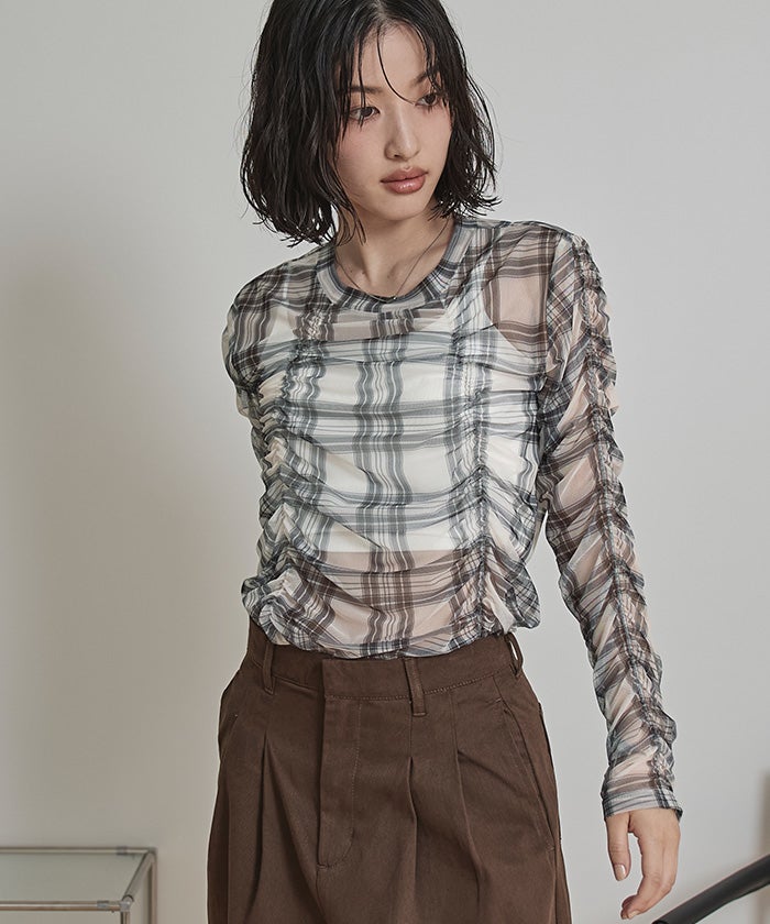 シャーリングシアートップス【miette ミエット】【メール便可／70