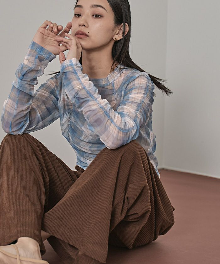 シャーリングシアートップス【miette ミエット】【メール便可／70