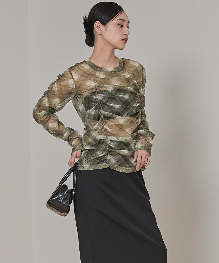 シャーリングシアートップス【miette ミエット】【メール便可／70