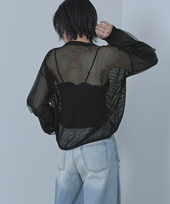ドロストメッシュニットトップス【miette ミエット】 | titivate