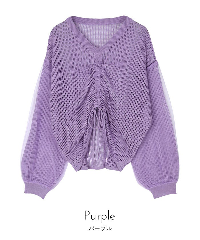 ドロストメッシュニットトップス【miette ミエット】 | titivate