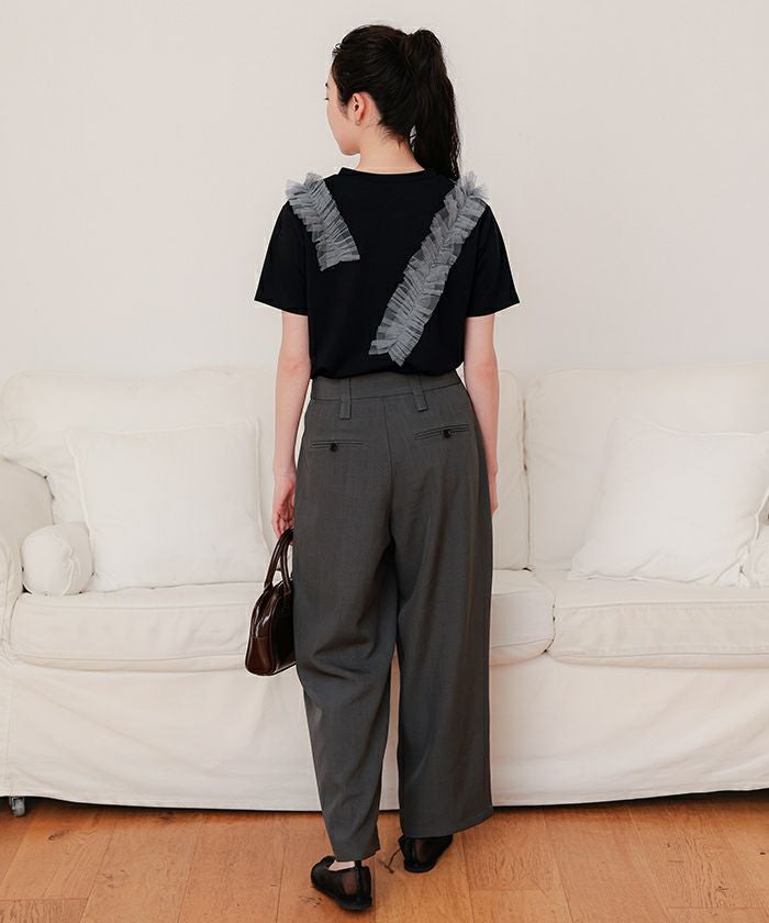 チュールフリルTシャツ【miette ミエット】【メール便可／100】 | titivate