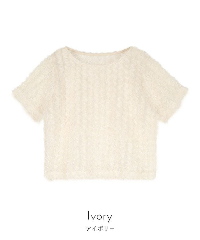 チュールフリルフリンジ半袖トップス【miette ミエット】 | titivate