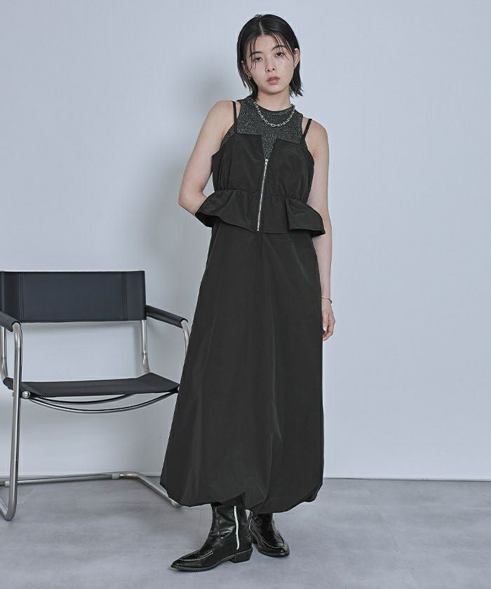 フロントジップバルーンワンピース【miette ミエット】 | titivate