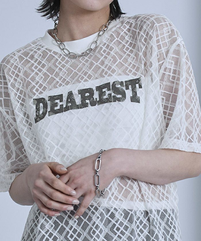 レースロゴビッグTシャツ【miette ミエット】【メール便可／60
