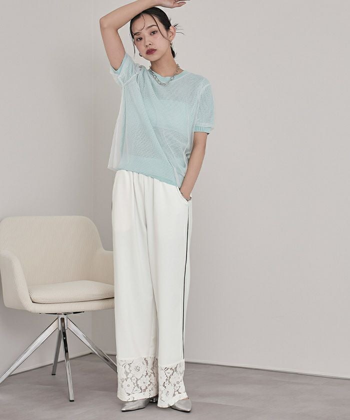 レース切替トラックパンツ【miette ミエット】 | titivate