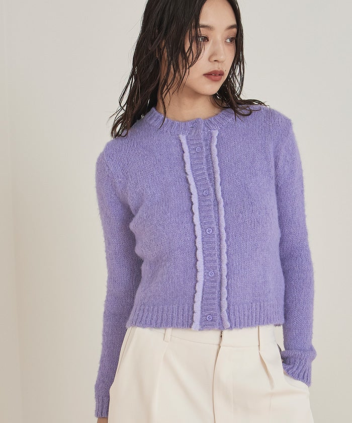 モヘヤタッチフリルニットカーディガン【miette ミエット】 | titivate